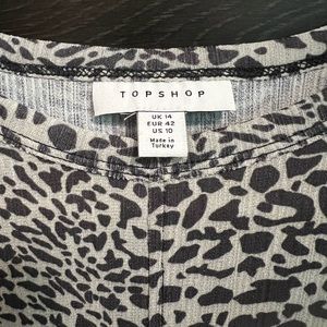 topshop mesh top in monochrome animal print